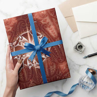 New Zealand Matariki Pohutukawa Wrapping Paper Maori Moko Red Galaxy LT05 - Polynesian Pride