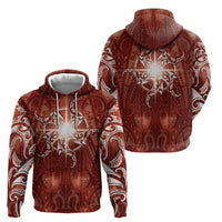 New Zealand Matariki Pohutukawa Zip Hoodie Maori Moko Red Galaxy LT05 - Polynesian Pride