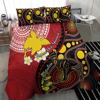 Papua New Guinea And Australia Aboriginal Bedding Set Bird Of Paradise And Kangaroo Together LT05 - Polynesian Pride