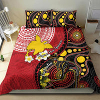 Papua New Guinea And Australia Aboriginal Bedding Set Bird Of Paradise And Kangaroo Together LT05 - Polynesian Pride