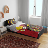 Papua New Guinea And Australia Aboriginal Bedding Set Bird Of Paradise And Kangaroo Together LT05 - Polynesian Pride