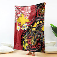 Papua New Guinea And Australia Aboriginal Blanket Bird Of Paradise And Kangaroo Together LT05 - Polynesian Pride