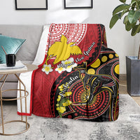 Papua New Guinea And Australia Aboriginal Blanket Bird Of Paradise And Kangaroo Together LT05 - Polynesian Pride