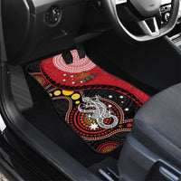 Papua New Guinea And Australia Aboriginal Car Mats Bird Of Paradise And Kangaroo Together LT05 - Polynesian Pride
