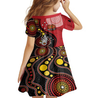 Papua New Guinea And Australia Aboriginal Family Matching Off The Shoulder Long Sleeve Dress and Hawaiian Shirt Bird Of Paradise And Kangaroo Together