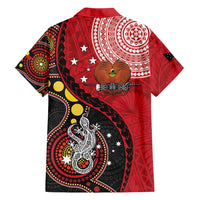 Papua New Guinea And Australia Aboriginal Hawaiian Shirt Bird Of Paradise And Kangaroo Together