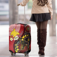 Papua New Guinea And Australia Aboriginal Luggage Cover Bird Of Paradise And Kangaroo Together