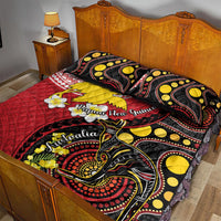 Papua New Guinea And Australia Aboriginal Quilt Bed Set Bird Of Paradise And Kangaroo Together LT05 - Polynesian Pride
