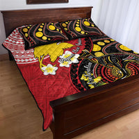 Papua New Guinea And Australia Aboriginal Quilt Bed Set Bird Of Paradise And Kangaroo Together LT05 - Polynesian Pride