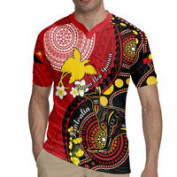 Papua New Guinea And Australia Aboriginal Rugby Jersey Bird Of Paradise And Kangaroo Together LT05 - Polynesian Pride