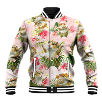 Hawaii Guinea Hula Pig Baseball Jacket Funny Tropical Style LT05 Unisex Pink - Polynesian Pride
