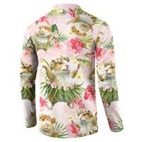 Hawaii Guinea Hula Pig Button Sweatshirt Funny Tropical Style LT05 - Polynesian Pride
