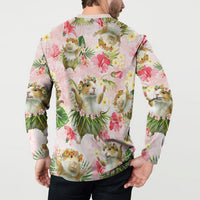 Hawaii Guinea Hula Pig Button Sweatshirt Funny Tropical Style LT05 - Polynesian Pride