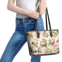 Hawaii Guinea Hula Pig Leather Tote Bag Funny Tropical Style LT05 - Polynesian Pride