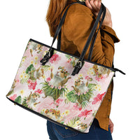 Hawaii Guinea Hula Pig Leather Tote Bag Funny Tropical Style LT05 - Polynesian Pride