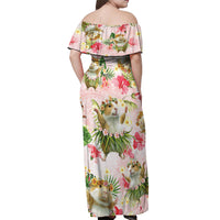 Hawaii Guinea Hula Pig Off Shoulder Maxi Dress Funny Tropical Style LT05 - Polynesian Pride