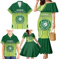 Personalised Ballantine Memorial School Family Matching Mermaid Dress and Hawaiian Shirt With Fijian Tapa Pattern