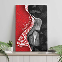 New Zealand Aotearoa Canvas Wall Art Kiwi Fern Maori Pattern Red Version LT05 - Polynesian Pride