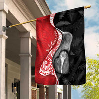 New Zealand Aotearoa Garden Flag Kiwi Fern Maori Pattern Red Version