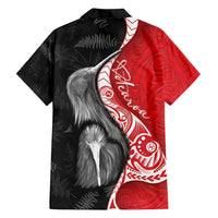 New Zealand Aotearoa Hawaiian Shirt Kiwi Fern Maori Pattern Red Version LT05 - Polynesian Pride