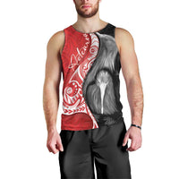New Zealand Aotearoa Men Tank Top Kiwi Fern Maori Pattern Red Version LT05 - Polynesian Pride