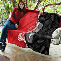 New Zealand Aotearoa Quilt Kiwi Fern Maori Pattern Red Version