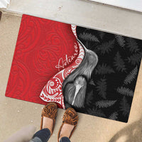 New Zealand Aotearoa Rubber Doormat Kiwi Fern Maori Pattern Red Version LT05 - Polynesian Pride