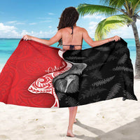 New Zealand Aotearoa Sarong Kiwi Fern Maori Pattern Red Version