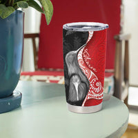 New Zealand Aotearoa Tumbler Cup Kiwi Fern Maori Pattern Red Version