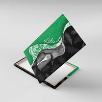New Zealand Aotearoa Canvas Wall Art Kiwi Fern Maori Pattern Green Version LT05 With Frame Green - Polynesian Pride
