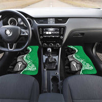 New Zealand Aotearoa Car Mats Kiwi Fern Maori Pattern Green Version LT05 Set 2pcs - Front Green - Polynesian Pride