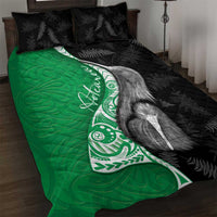 New Zealand Aotearoa Quilt Bed Set Kiwi Fern Maori Pattern Green Version
