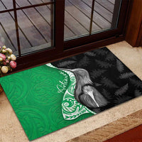 New Zealand Aotearoa Rubber Doormat Kiwi Fern Maori Pattern Green Version LT05 - Polynesian Pride