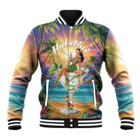 Aloha Hawaii Baseball Jacket Hula Martini Tropical Vibes LT05 Unisex Colorful - Polynesian Pride