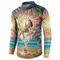 Aloha Hawaii Button Sweatshirt Hula Martini Tropical Vibes - Polynesian Pride
