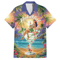 Aloha Hawaii Family Matching Off Shoulder Short Dress and Hawaiian Shirt Hula Martini Tropical Vibes LT05 Dad's Shirt - Short Sleeve Colorful - Polynesian Pride