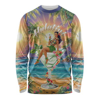 Aloha Hawaii Long Sleeve Shirt Hula Martini Tropical Vibes LT05 Unisex Colorful - Polynesian Pride