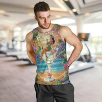 Aloha Hawaii Men Tank Top Hula Martini Tropical Vibes LT05 Colorful - Polynesian Pride