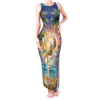 Aloha Hawaii Tank Maxi Dress Hula Martini Tropical Vibes - Polynesian Pride