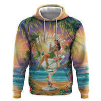 Aloha Hawaii Zip Hoodie Hula Martini Tropical Vibes - Polynesian Pride