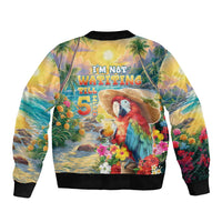 Hawaii Parrot Bomber Jacket Im Not Waiting Till 5 Oclock - Polynesian Pride