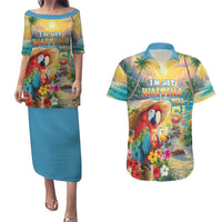 Hawaii Parrot Couples Matching Puletasi and Hawaiian Shirt Im Not Waiting Till 5 Oclock LT05 Colorful - Polynesian Pride