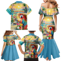 Hawaii Parrot Family Matching Mermaid Dress and Hawaiian Shirt Im Not Waiting Till 5 Oclock