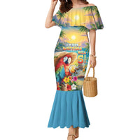 Hawaii Parrot Family Matching Mermaid Dress and Hawaiian Shirt Im Not Waiting Till 5 Oclock