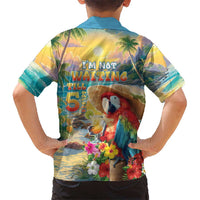Hawaii Parrot Family Matching Short Sleeve Bodycon Dress and Hawaiian Shirt Im Not Waiting Till 5 Oclock