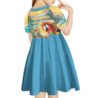 Hawaii Parrot Kid Short Sleeve Dress Im Not Waiting Till 5 Oclock LT05 - Polynesian Pride
