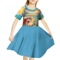 Hawaii Parrot Kid Short Sleeve Dress Im Not Waiting Till 5 Oclock LT05 - Polynesian Pride