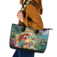 Hawaii Parrot Leather Tote Bag Im Not Waiting Till 5 Oclock LT05 Colorful - Polynesian Pride