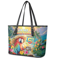Hawaii Parrot Leather Tote Bag Im Not Waiting Till 5 Oclock LT05 - Polynesian Pride