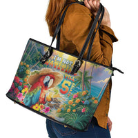 Hawaii Parrot Leather Tote Bag Im Not Waiting Till 5 Oclock LT05 - Polynesian Pride